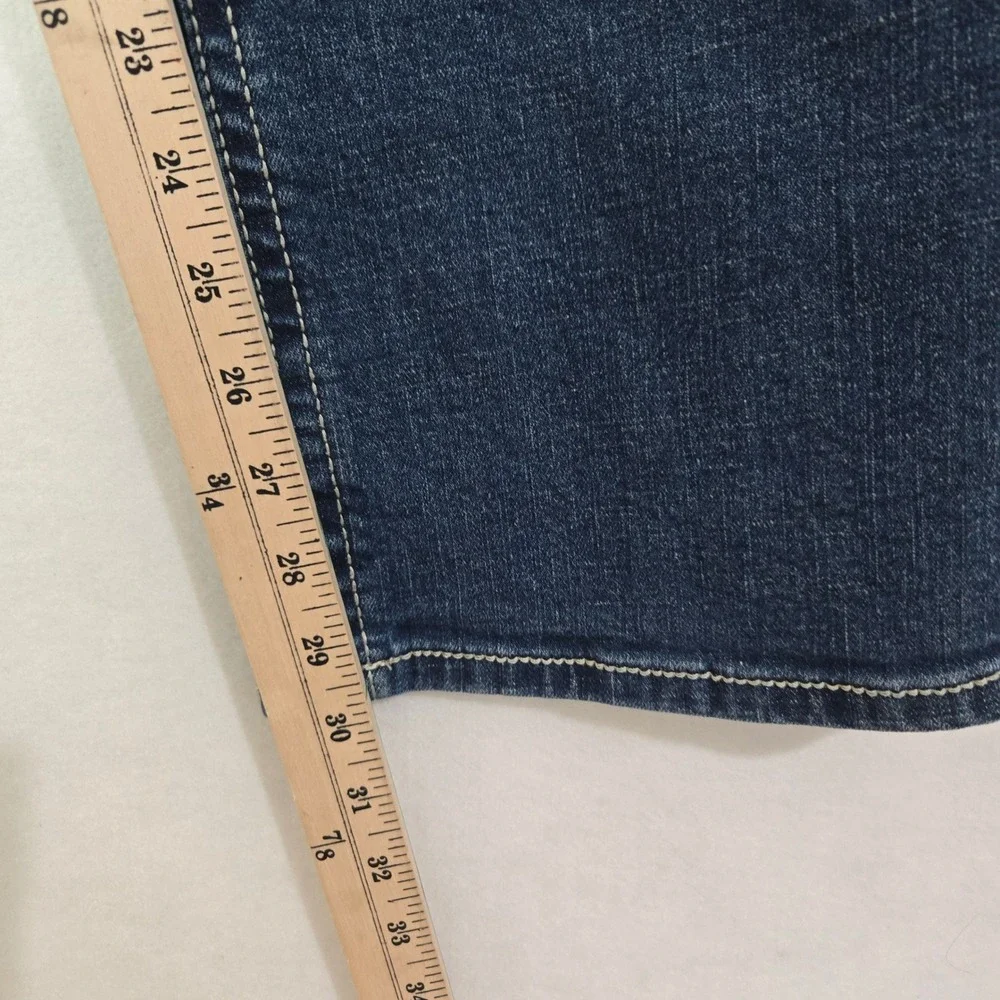 TK Axel Slim Boot Jeans 36x30 Blue Medium Wash Whiskered Stretch Denim #1339